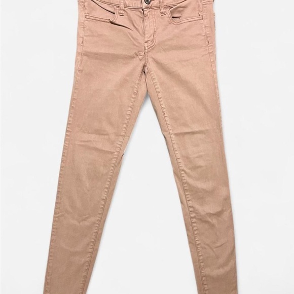 🦅 American Eagle Outfitters Jeggings~Women’s Sz 2 Reg~Rose/Pale Pink~Low-Rise - Picture 2 of 8